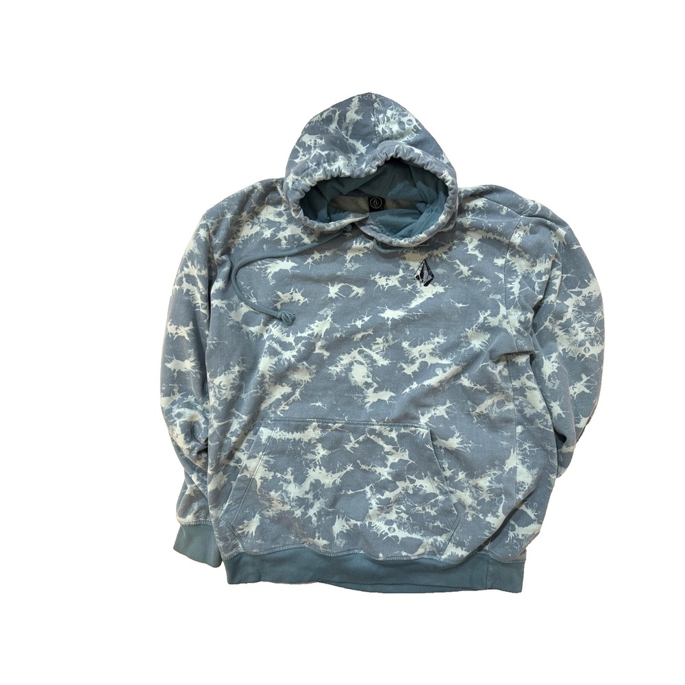 Volcom Hoodie Mens XL Blue Tie Dye Skate Surf Y2K Pullover